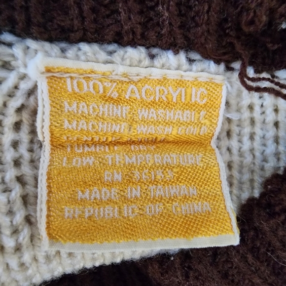 Vintage 90s grunge Ferranti California brown striped knit sweater - Picture 6 of 6